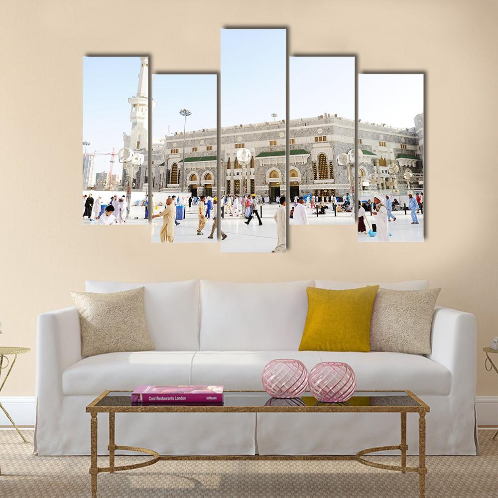 Islamic Holy Place Mecca Canvas Wall Art-5 Pop-Gallery Wrap-47" x 32"-Tiaracle