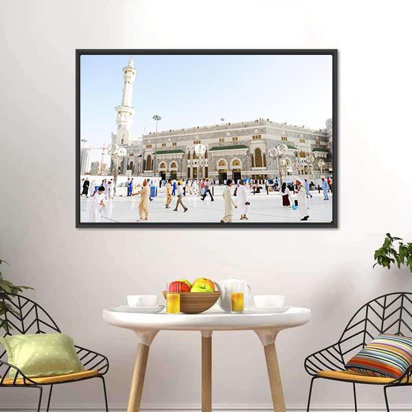 Islamic Holy Place Mecca Canvas Wall Art-1 Piece-Floating Frame-24" x 16"-Tiaracle