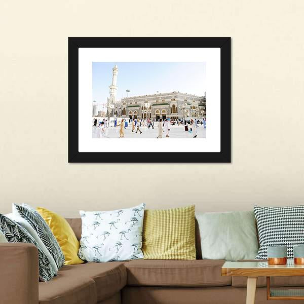 Islamic Holy Place Mecca Canvas Wall Art-1 Piece-Framed Print-20" x 16"-Tiaracle