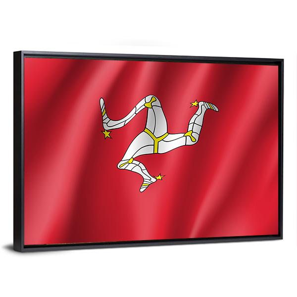 Isle Of Man National Flag Canvas Wall Art-3 Horizontal-Gallery Wrap-25" x 16"-Tiaracle