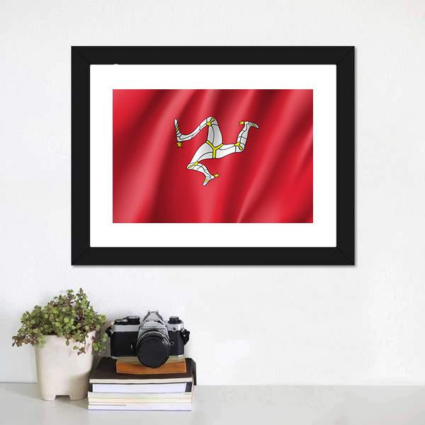Isle Of Man National Flag Canvas Wall Art-1 Piece-Framed Print-20" x 16"-Tiaracle