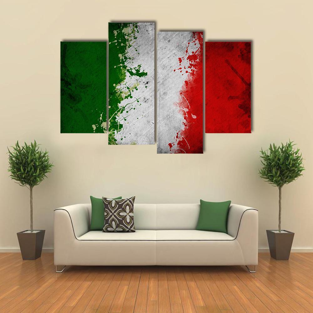 Italy Flag Canvas Wall Art-4 Pop-Gallery Wrap-50" x 32"-Tiaracle