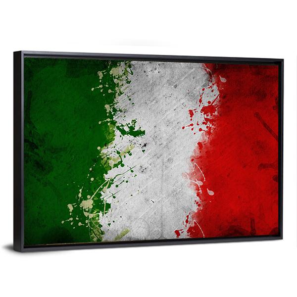 Italy Flag Canvas Wall Art-3 Horizontal-Gallery Wrap-25" x 16"-Tiaracle