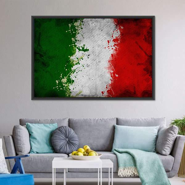 Italy Flag Canvas Wall Art-3 Horizontal-Gallery Wrap-25" x 16"-Tiaracle