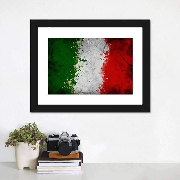 Italy Flag Canvas Wall Art-1 Piece-Framed Print-20" x 16"-Tiaracle