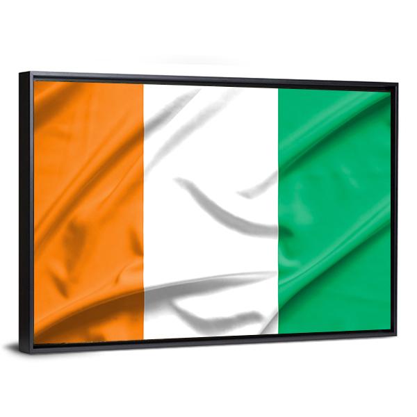Ivory Coast Flag Canvas Wall Art-3 Horizontal-Gallery Wrap-25" x 16"-Tiaracle