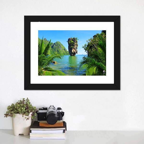 James Bond Island Canvas Wall Art-1 Piece-Framed Print-20" x 16"-Tiaracle