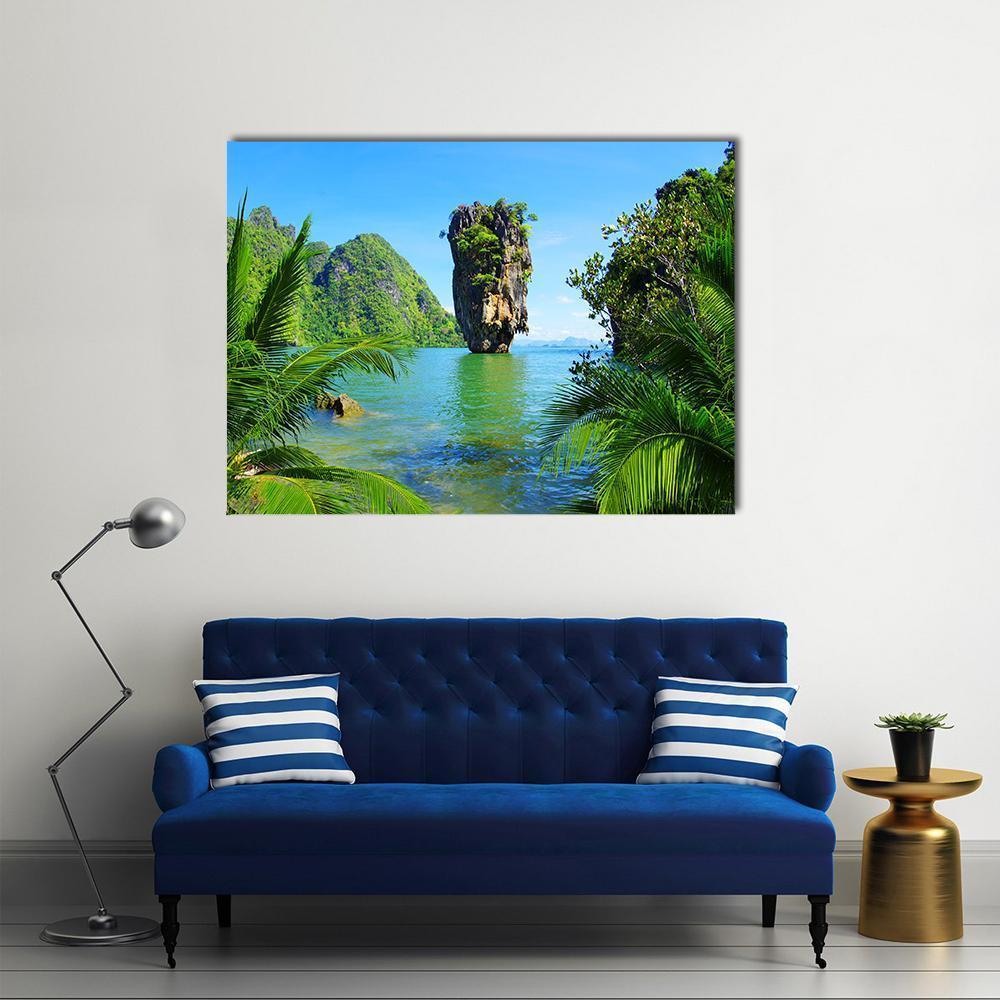 James Bond Island Canvas Wall Art-1 Piece-Gallery Wrap-48" x 32"-Tiaracle