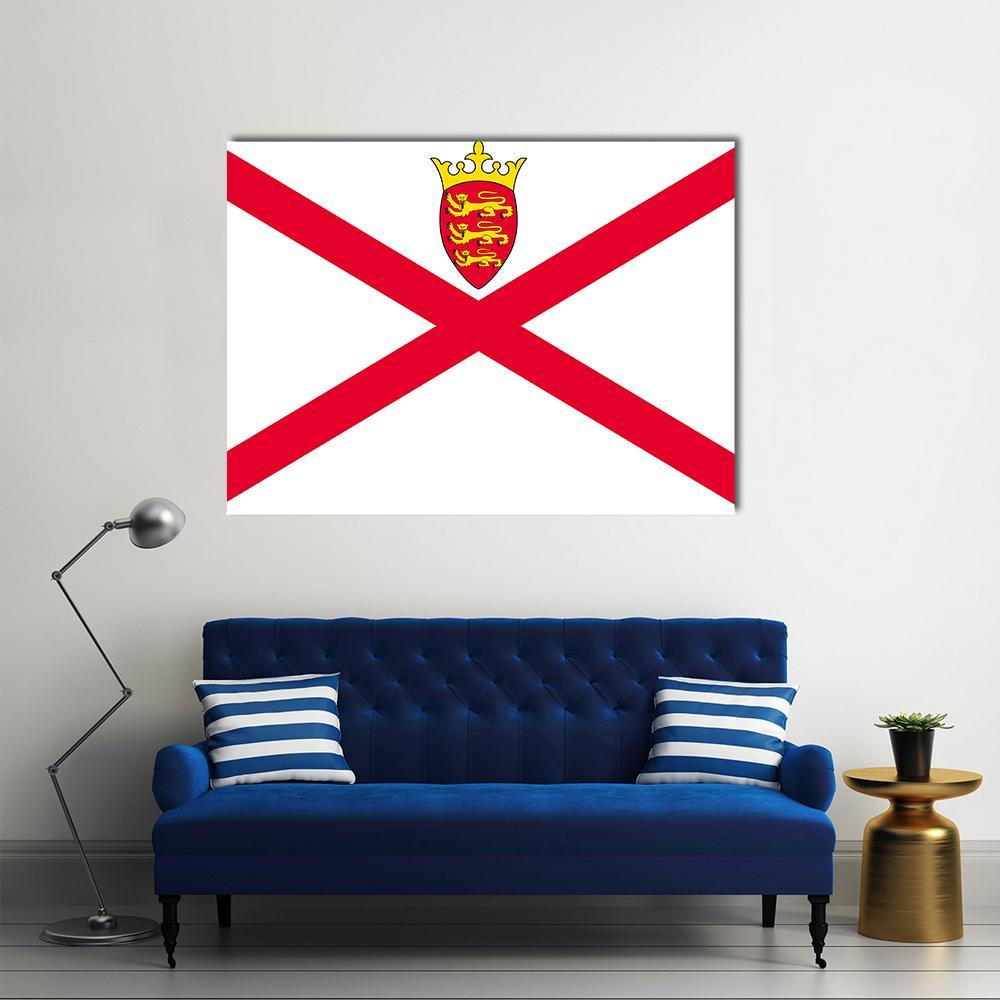 Jersey Flag Canvas Wall Art-1 Piece-Gallery Wrap-48" x 32"-Tiaracle