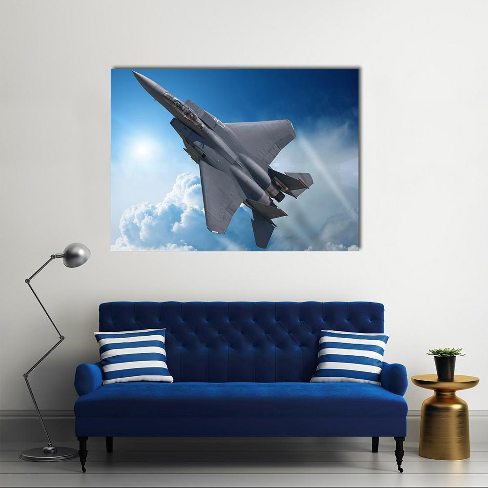Jet Fighter Canvas Wall Art-1 Piece-Gallery Wrap-48" x 32"-Tiaracle