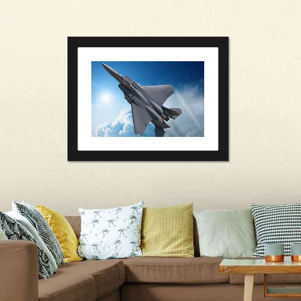 Jet Fighter Canvas Wall Art-1 Piece-Framed Print-20" x 16"-Tiaracle