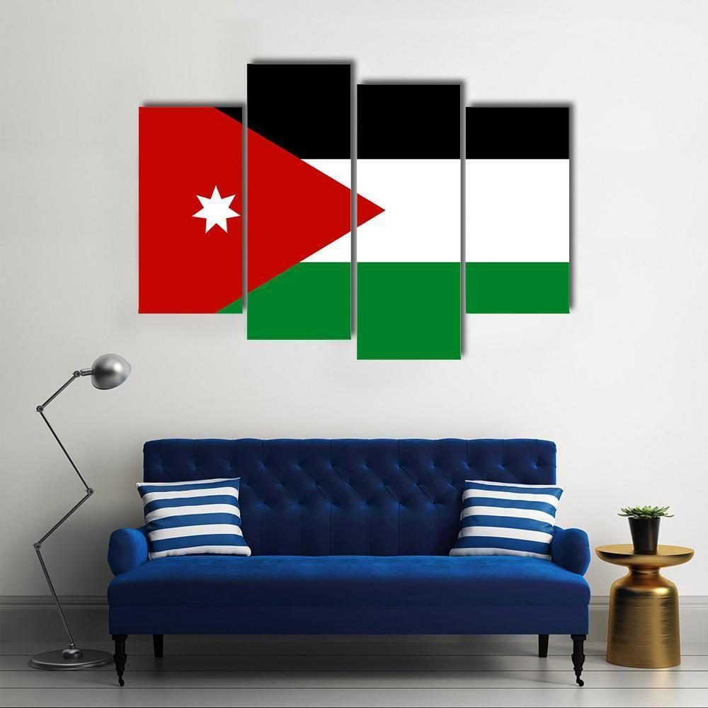 Jordan Flag Canvas Wall Art-4 Pop-Gallery Wrap-50" x 32"-Tiaracle