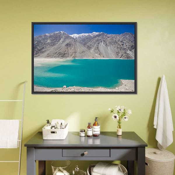 Kachura Lake In Skardu Canvas Wall Art-1 Piece-Floating Frame-24" x 16"-Tiaracle