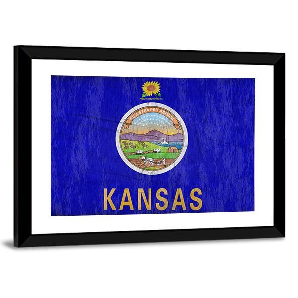 Kansas Flag Canvas Wall Art-3 Horizontal-Gallery Wrap-25" x 16"-Tiaracle