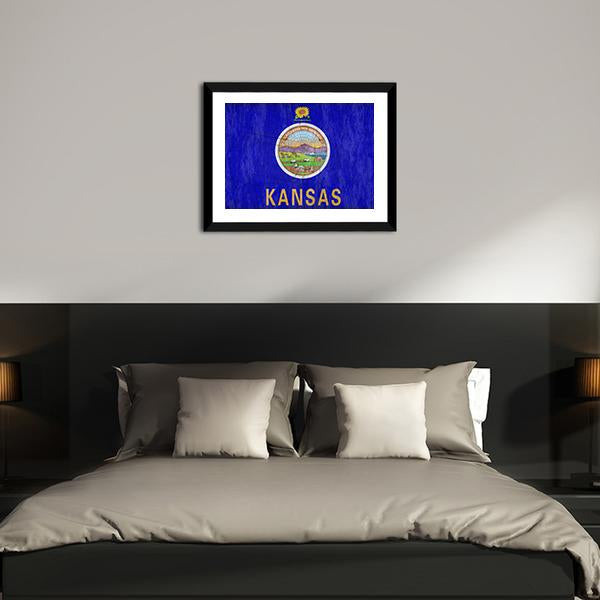 Kansas Flag Canvas Wall Art-3 Horizontal-Gallery Wrap-25" x 16"-Tiaracle