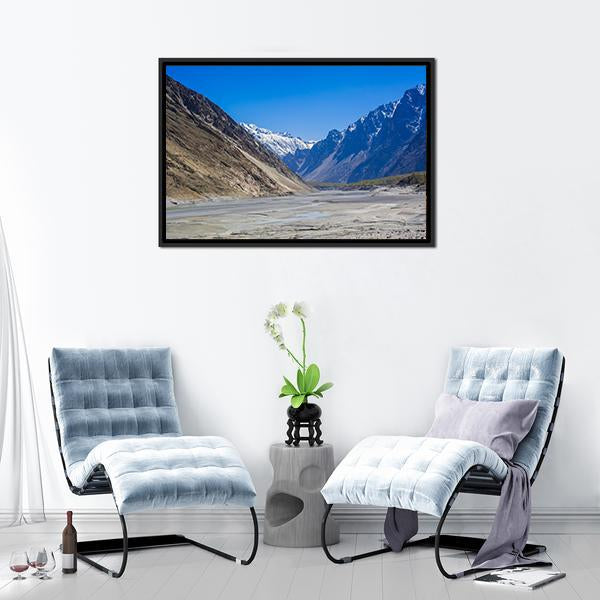 Karakorum Mountains Pakistan Canvas Wall Art-1 Piece-Floating Frame-24" x 16"-Tiaracle