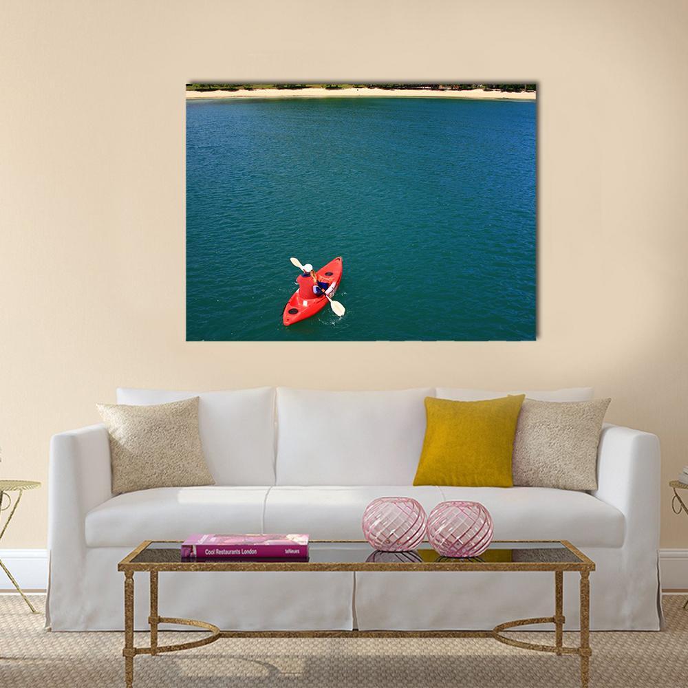 Kayaking At Ang Thong Canvas Wall Art-1 Piece-Gallery Wrap-48" x 32"-Tiaracle