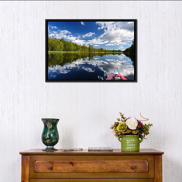 Kayaking At Northern Rivers Canvas Wall Art-3 Horizontal-Gallery Wrap-25" x 16"-Tiaracle