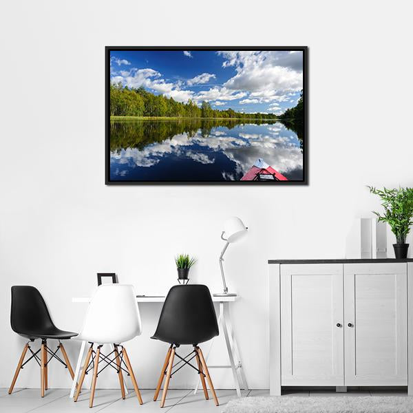 Kayaking At Northern Rivers Canvas Wall Art-3 Horizontal-Gallery Wrap-25" x 16"-Tiaracle