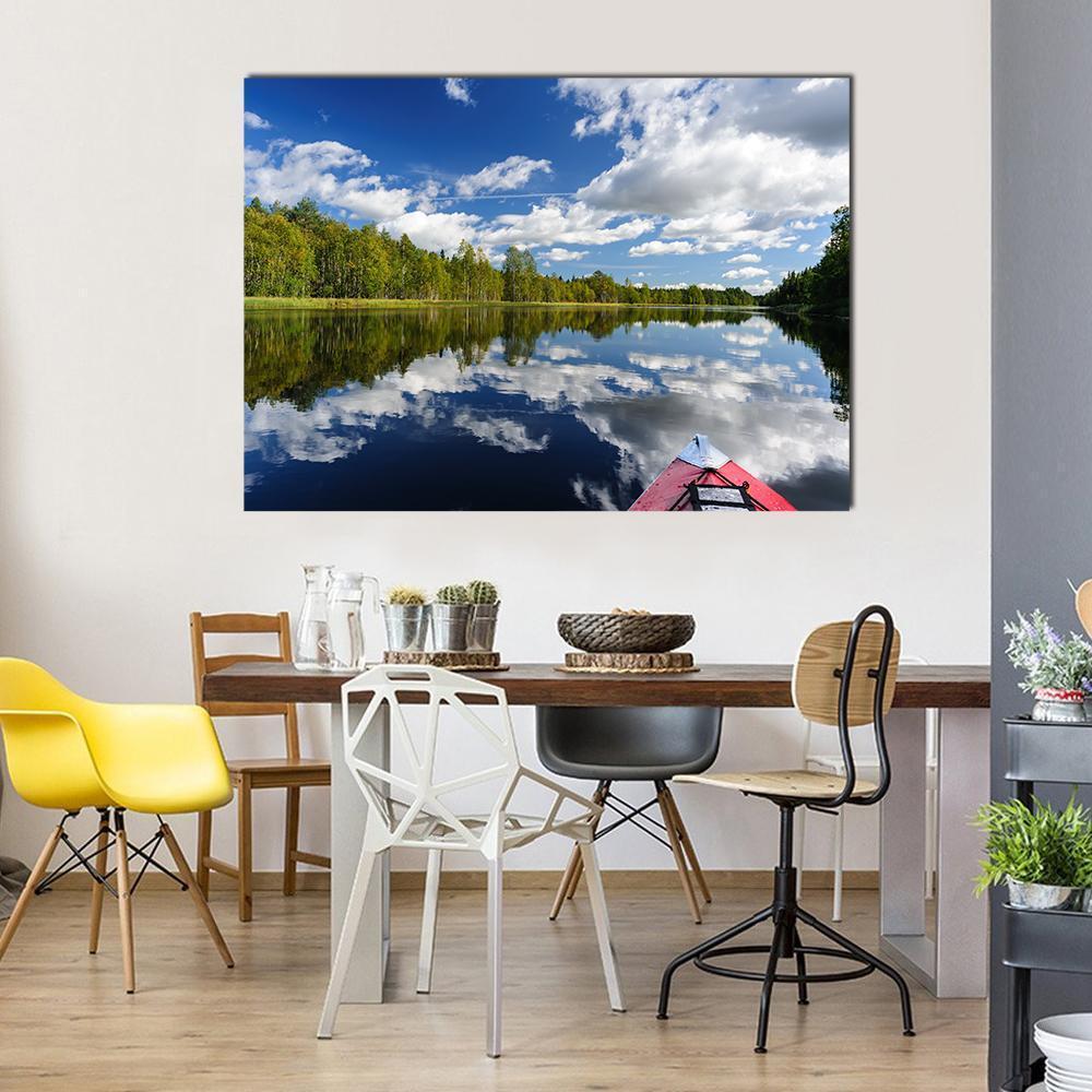 Kayaking At Northern Rivers Canvas Wall Art-1 Piece-Gallery Wrap-48" x 32"-Tiaracle