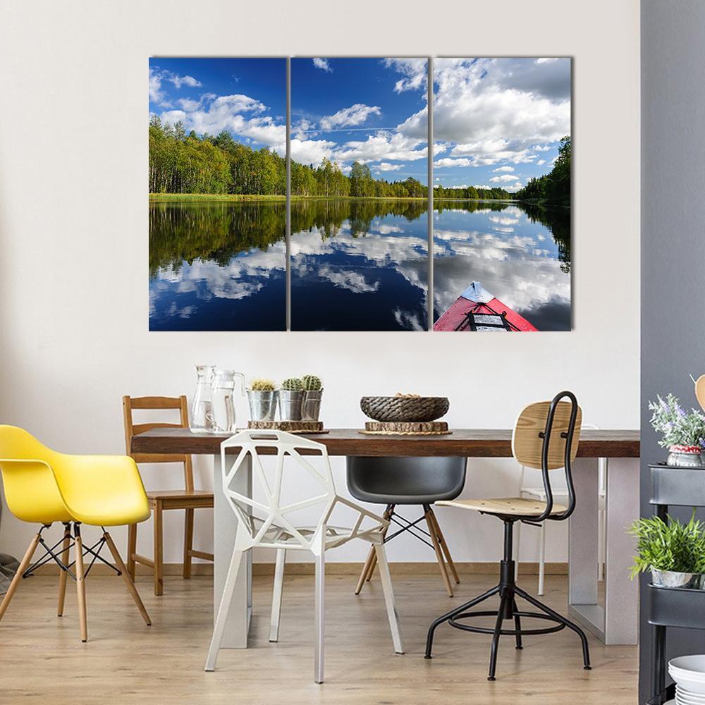 Kayaking At Northern Rivers Canvas Wall Art-3 Horizontal-Gallery Wrap-37" x 24"-Tiaracle