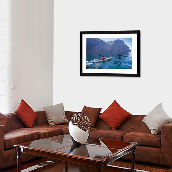 Kayaking In Sea Canvas Wall Art-3 Horizontal-Gallery Wrap-25" x 16"-Tiaracle