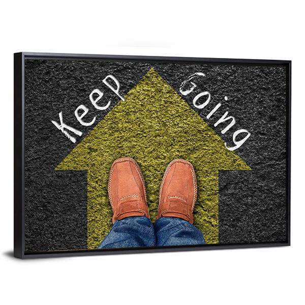 Keep going Inspirational Quote Canvas Wall Art-3 Horizontal-Gallery Wrap-25" x 16"-Tiaracle