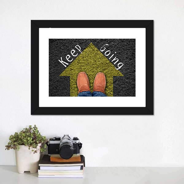 Keep going Inspirational Quote Canvas Wall Art-1 Piece-Framed Print-20" x 16"-Tiaracle