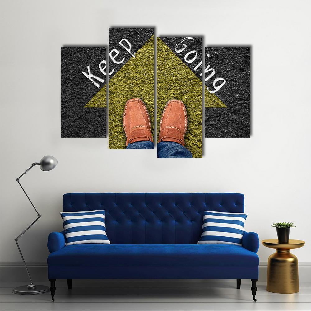 Keep going Inspirational Quote Canvas Wall Art-4 Pop-Gallery Wrap-50" x 32"-Tiaracle