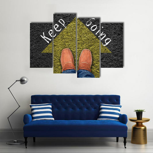 Keep going Inspirational Quote Canvas Wall Art-4 Pop-Gallery Wrap-50" x 32"-Tiaracle