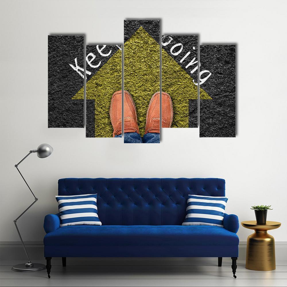 Keep going Inspirational Quote Canvas Wall Art-5 Pop-Gallery Wrap-47" x 32"-Tiaracle