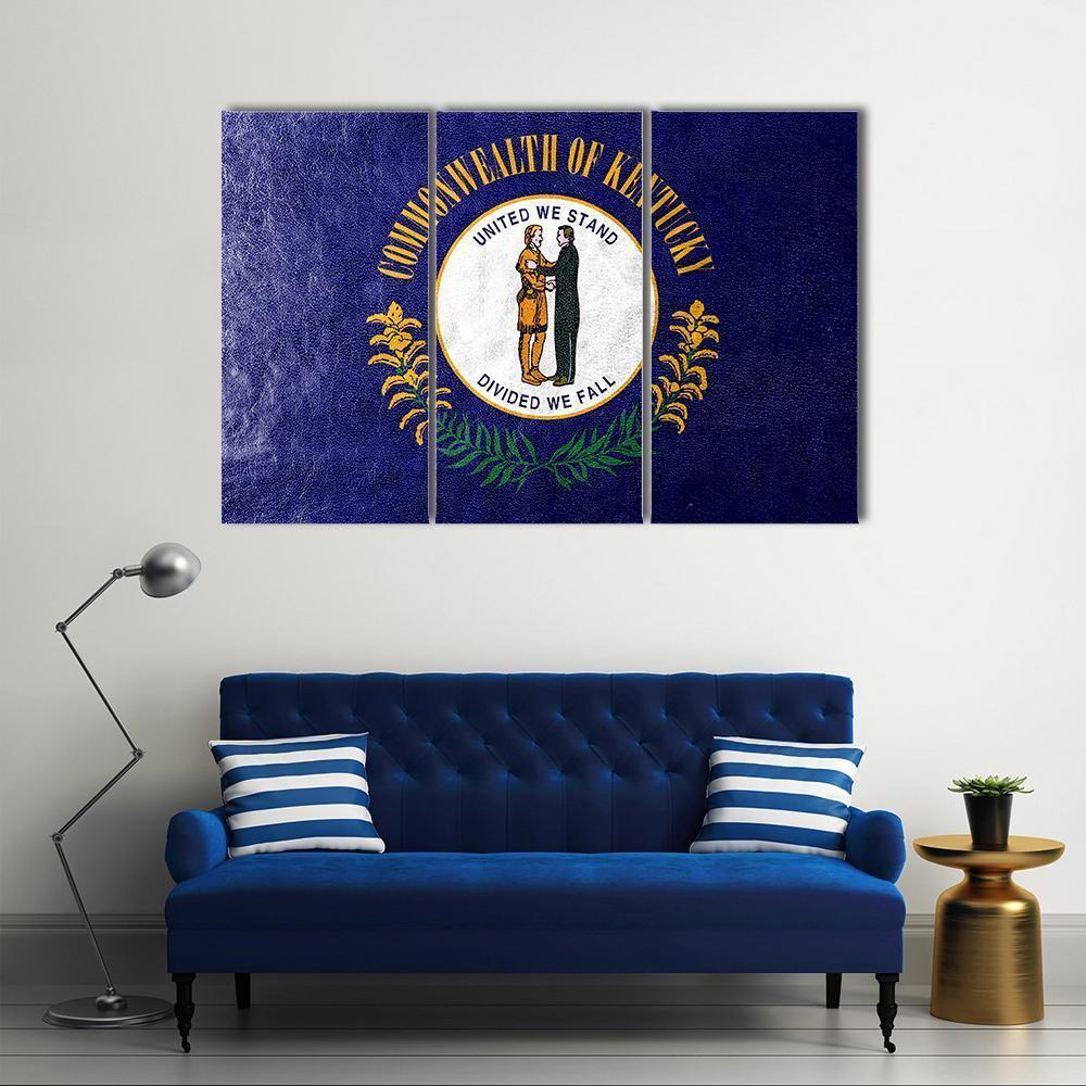 Kentucky Flag Canvas Wall Art-3 Horizontal-Gallery Wrap-37" x 24"-Tiaracle