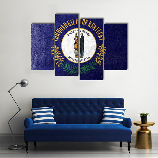 Kentucky Flag Canvas Wall Art-4 Pop-Gallery Wrap-50" x 32"-Tiaracle