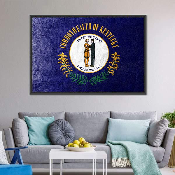 Kentucky Flag Canvas Wall Art-3 Horizontal-Gallery Wrap-25" x 16"-Tiaracle