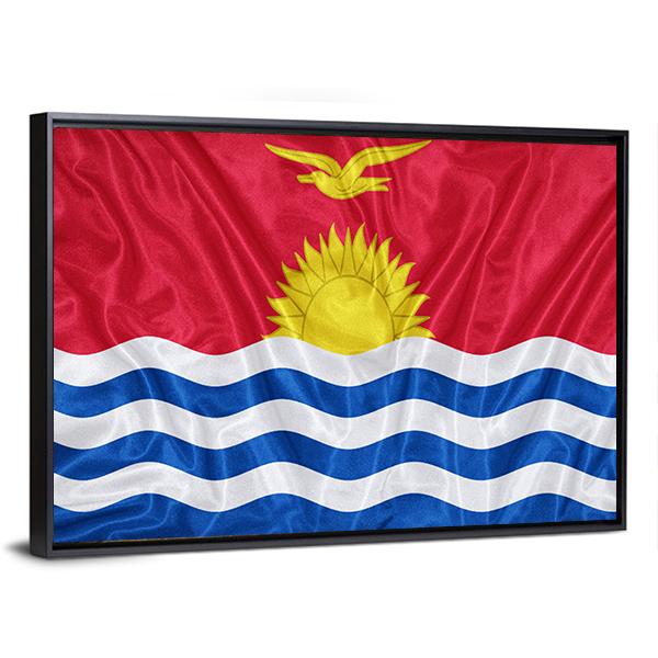 Kiribati Flag Canvas Wall Art-3 Horizontal-Gallery Wrap-25" x 16"-Tiaracle