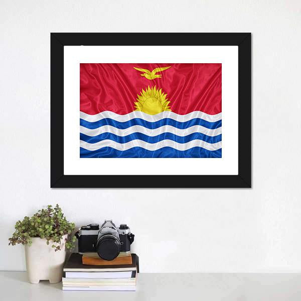 Kiribati Flag Canvas Wall Art-1 Piece-Framed Print-20" x 16"-Tiaracle