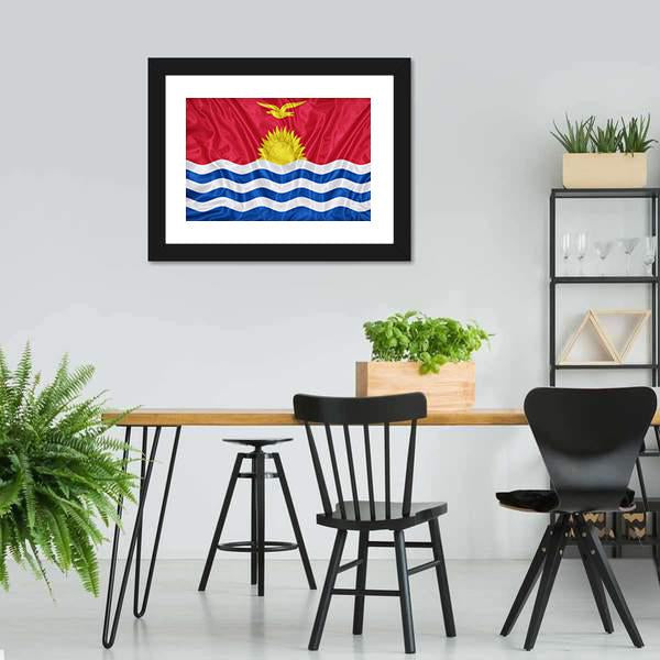 Kiribati Flag Canvas Wall Art-3 Horizontal-Gallery Wrap-25" x 16"-Tiaracle