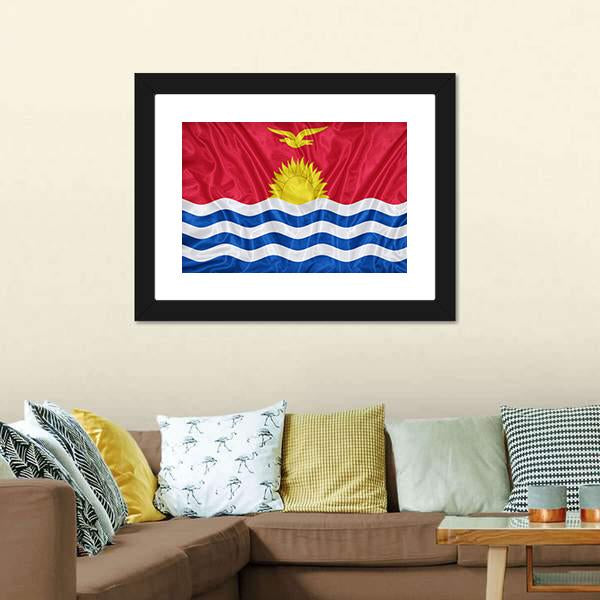 Kiribati Flag Canvas Wall Art-3 Horizontal-Gallery Wrap-25" x 16"-Tiaracle