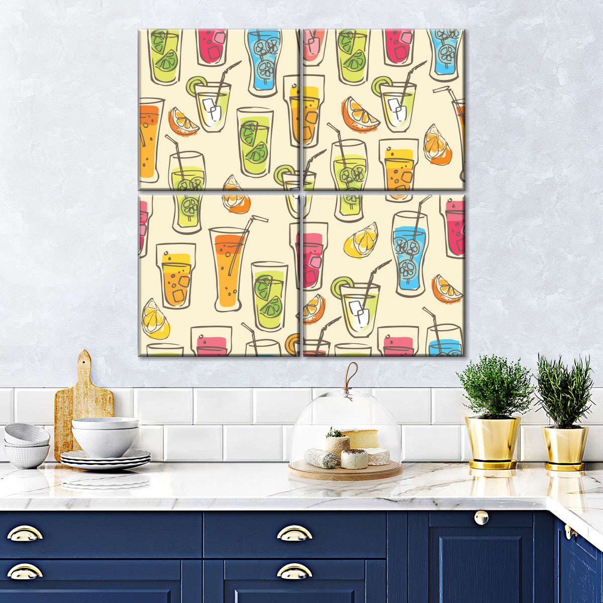 Cocktailgetränke Muster Wandkunst