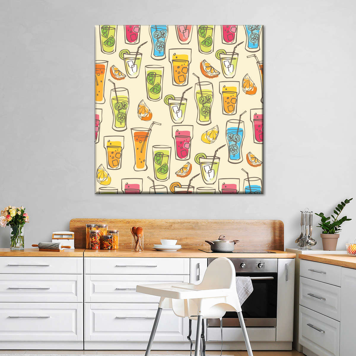 Cocktailgetränke Muster Wandkunst