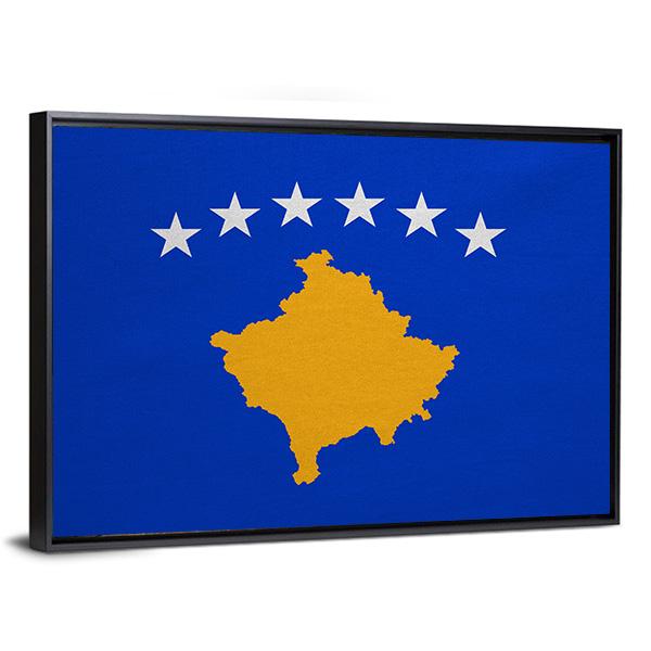 Kosovo Flag Canvas Wall Art-3 Horizontal-Gallery Wrap-25" x 16"-Tiaracle