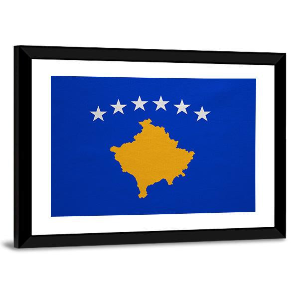 Kosovo Flag Canvas Wall Art-3 Horizontal-Gallery Wrap-25" x 16"-Tiaracle