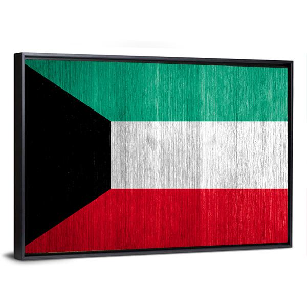 Kuwait Flag Canvas Wall Art-3 Horizontal-Gallery Wrap-25" x 16"-Tiaracle