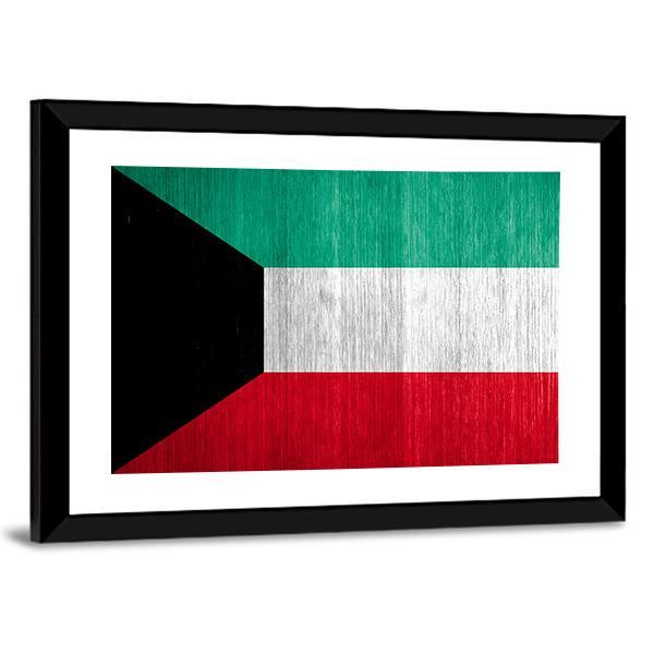 Kuwait Flag Canvas Wall Art-3 Horizontal-Gallery Wrap-25" x 16"-Tiaracle
