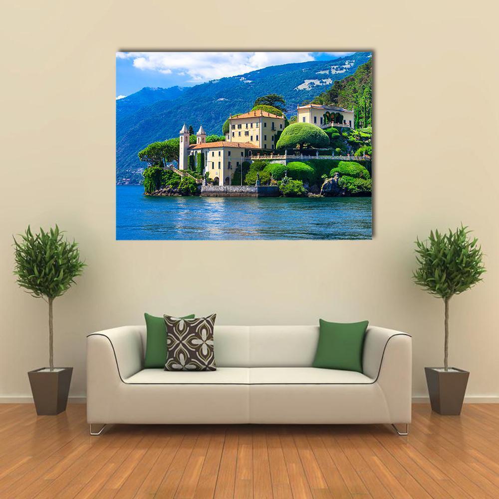 Lago Di Como Canvas Wall Art-1 Piece-Gallery Wrap-48" x 32"-Tiaracle
