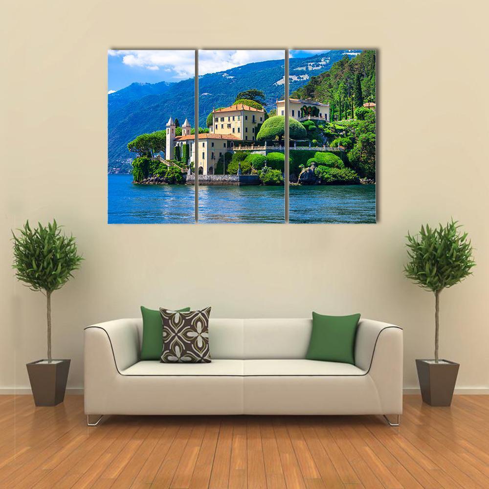Lago Di Como Canvas Wall Art-3 Horizontal-Gallery Wrap-37" x 24"-Tiaracle