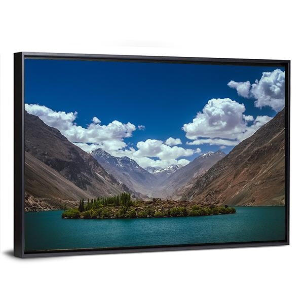 Lake In Karakoram Pakistan Canvas Wall Art-3 Horizontal-Gallery Wrap-25" x 16"-Tiaracle