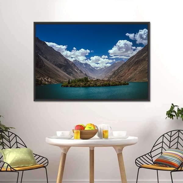 Lake In Karakoram Pakistan Canvas Wall Art-3 Horizontal-Gallery Wrap-25" x 16"-Tiaracle