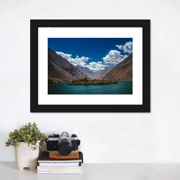 Lake In Karakoram Pakistan Canvas Wall Art-1 Piece-Framed Print-20" x 16"-Tiaracle