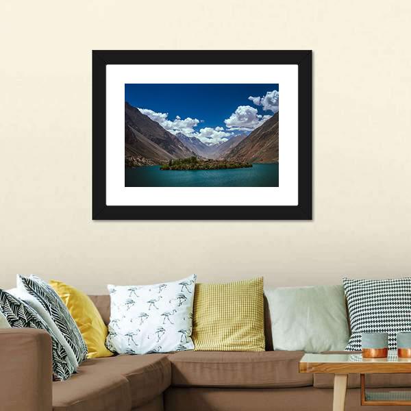 Lake In Karakoram Pakistan Canvas Wall Art-3 Horizontal-Gallery Wrap-25" x 16"-Tiaracle